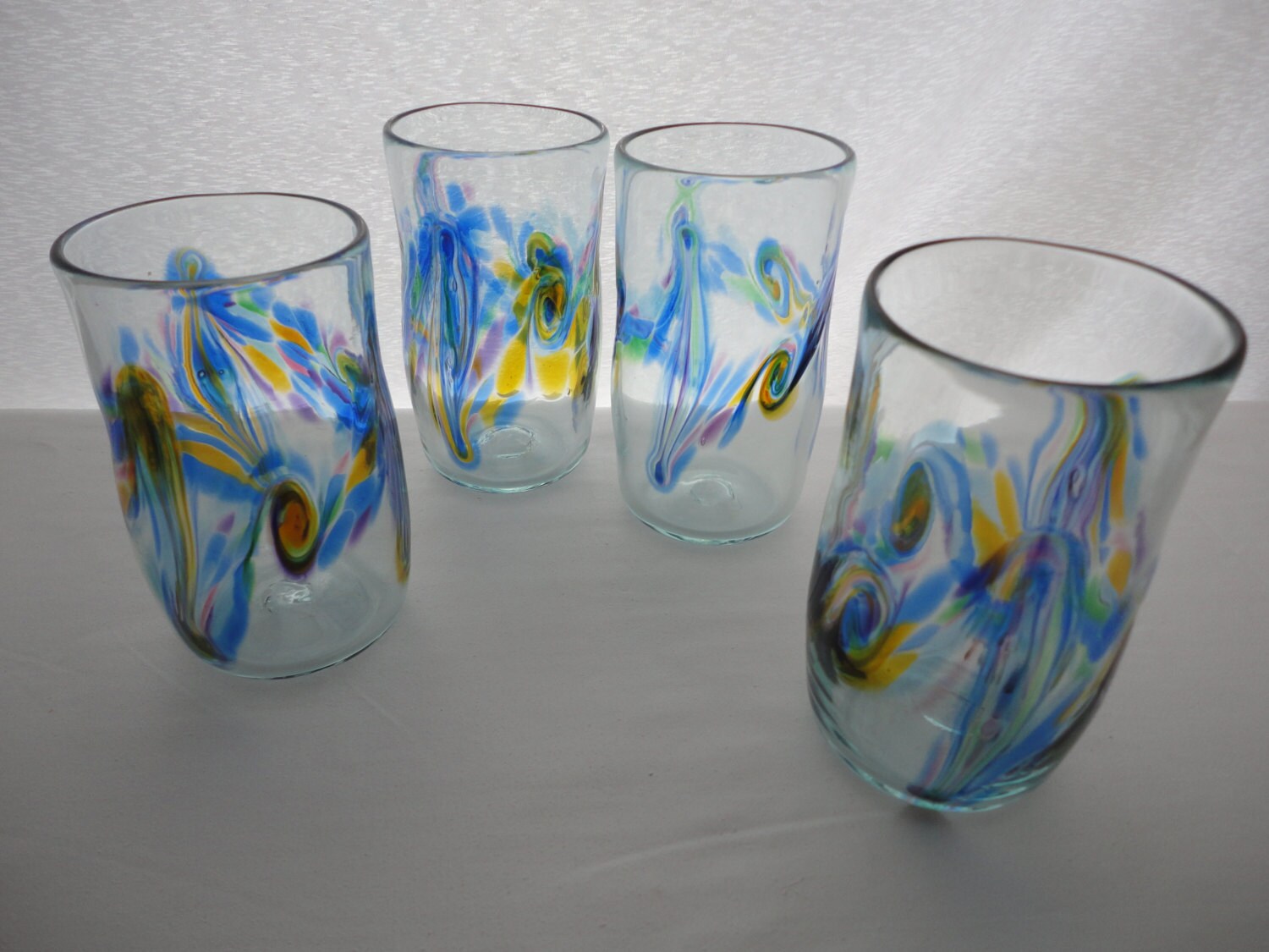 Blown Glass Cups. Toronto Color Design by TheGlassmakersBench