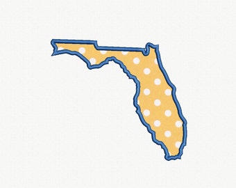 State of Florida Applique Machine Embroidery Design - 5 Sizes