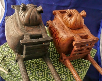 FREE SHIPPING! Teapot "Trolley" 200ml Hand made from Blue Clay