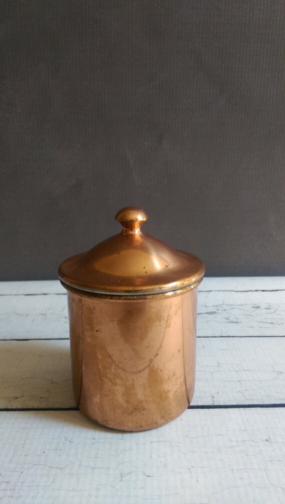 Copper Salt Cellar/ Copper Container/ Vintage Salt Cellar/