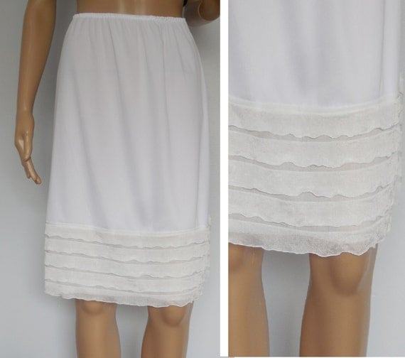 White Skirt Extender ruffle slip extender by bootcuffsandsocks