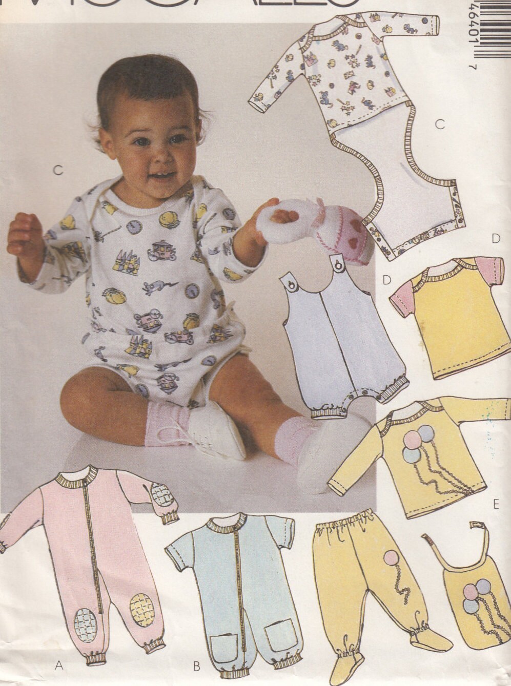 McCall’s 4640 Infants Jumpsuit Romper Tops Pants Bib & Appliques Sewing ...