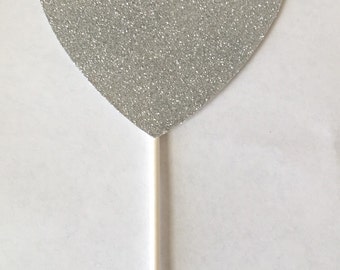 Glitter Heart Cake Topper - Birthday - Wedding - Anniversary - Engagement - Shower