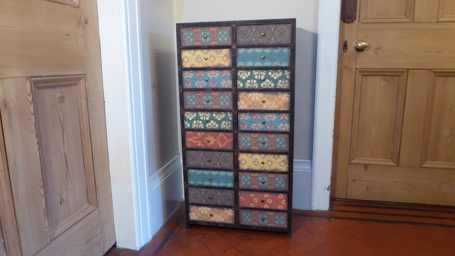 Multi Pattern Drawers Moroccan multi pattern 20 drawer cabinet – Haute Juice