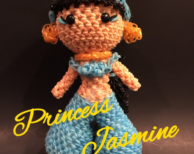 Disney's Aladdin Princess Jasmine Rubber Band Figure, Rainbow Loom Loomigurumi, Rainbow Loom Disney