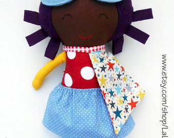 AFRO DOLL, black doll, ragdoll, superhero doll, fabric dolls, dolls, cloth dolls, handmade doll, african american doll, custom doll, softtoy