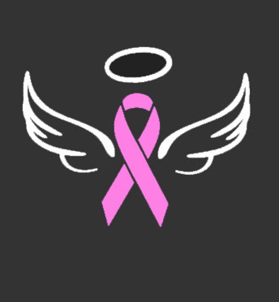 Breast Cancer Angel Ribbon Decal In Loving by VinylMama2015