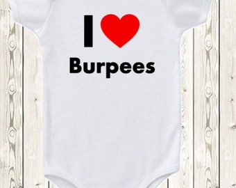 I Love Burpees 21 Day Fix Beach Body Spoof, Pun / Pregnancy Announcment Idea Beachbody Coach Baby / Workout / Funny Baby Gift New Baby