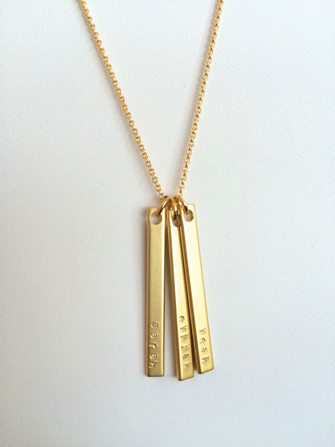 Skinny Gold Bar Necklace Vertical Gold Bar Mom by ConfettiAndGold