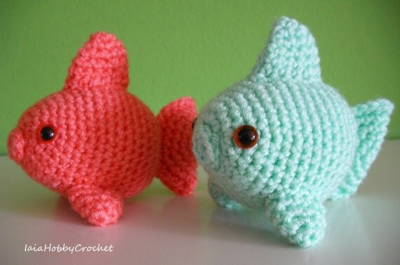Amigurumi Fish, Crochet Fish, Amigurumi Goldfish, Amigurumi Softie, crochet amigurumi plush, Fish Toy, Nursery Decor