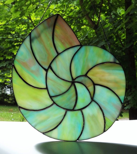 Stained Glass Nautilus Shell Suncatcher By Lumiknotti On Etsy The Hippie Corner