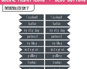 Blog Graphics // Social Media Icon // Blog Sidebar Button // Web Kit // Web Element // Blog Template // Website Branding // Instant Download