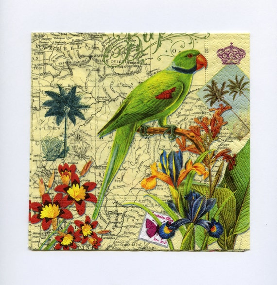 Tropical Parrot PAPER LUNCH NAPKINS Tropical by