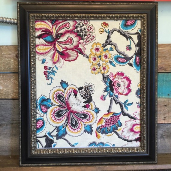 Fabric Memo Board/Pin Board/Cork Board Office by VintageDaisyHome