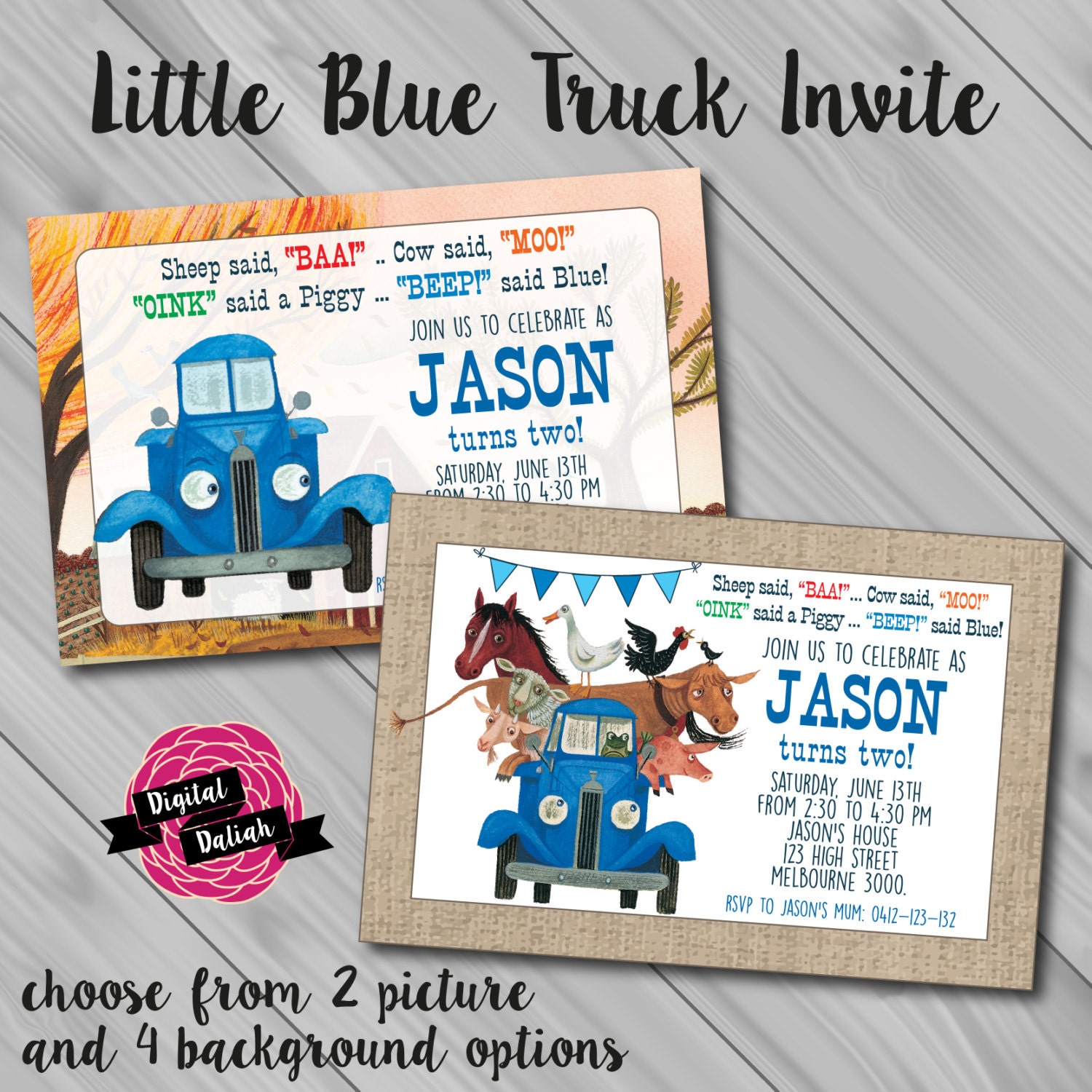 Blue Truck Invitations 4