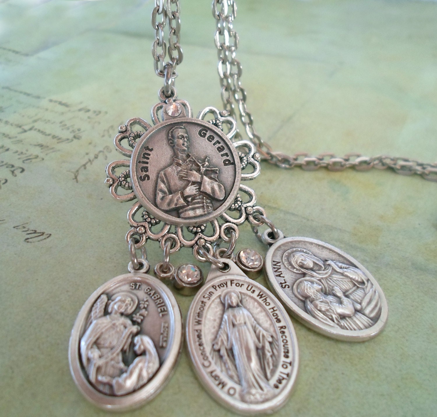 St. Gerard Fertility Prayer Necklace St.Ann by MarysPrayers