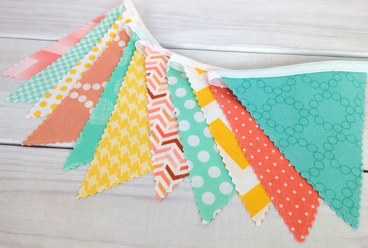 Bunting Fabric Banner Flags Photo Prop Baby Nursery Decor