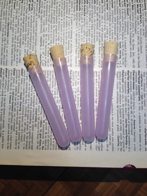X 12 X 75mm Lavender Test Tubes with Corks Lot of 40