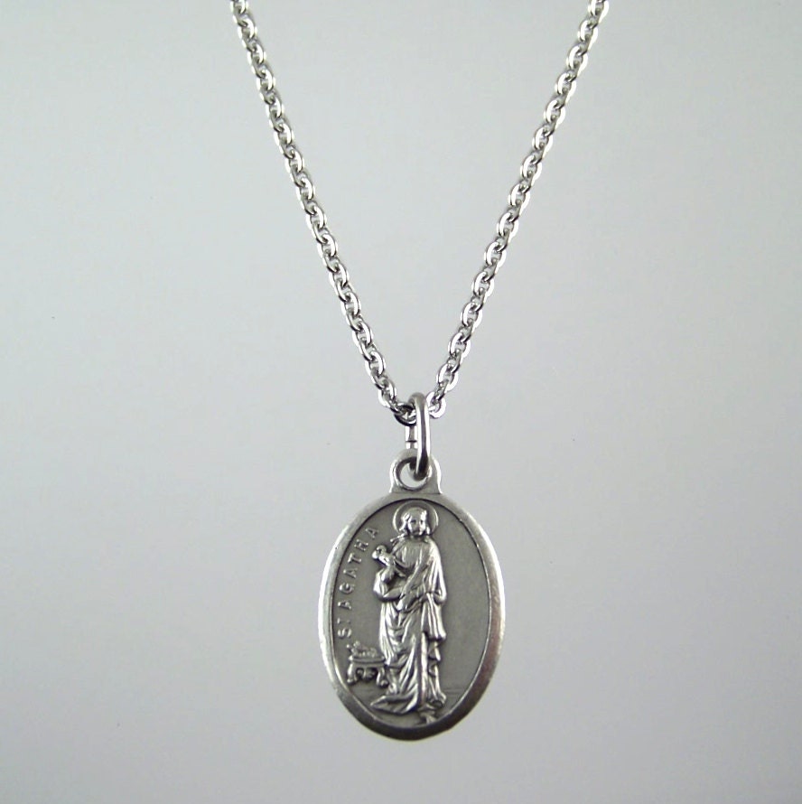 Saint Agatha Medal Necklace