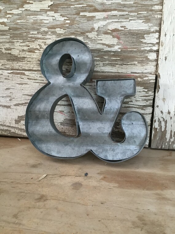 Items similar to Metal Zinc / Galvanized Ampersand & wall decor 8