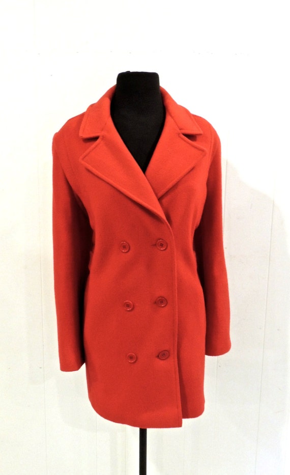 vintage wool peacoat 1960s red wool pea coat