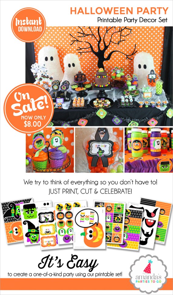 Halloween Party Printable | Halloween Decorations | Halloween Party Decor | Kids Halloween | Instant Download | Amanda's Parties To Go Il_570xn