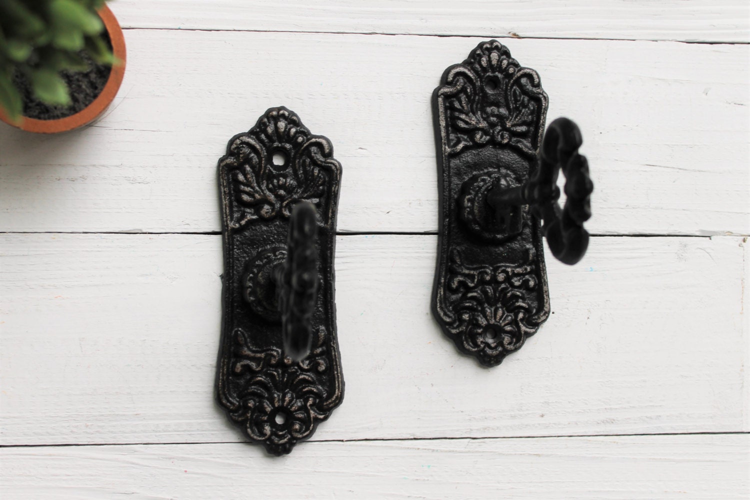Victorian Black Curtain Tie Backs Set of Two Curtain