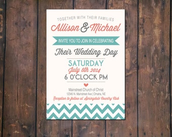 Wedding Chevron Announcement