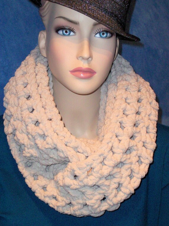 Chunky Infinity Scarf Oatmeal Crochet By Freshofftheneedle On Etsy