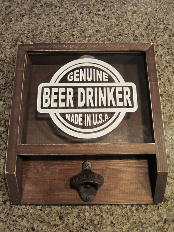 Beer Bottle Opener & Cap Collector Shadow Box by AllyBoosCreations