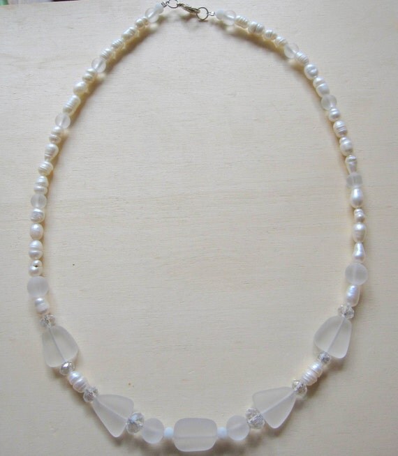 Sea Glass and Pearl Necklaces