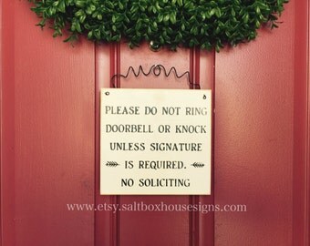Signature Required No Soliciting Door Sign