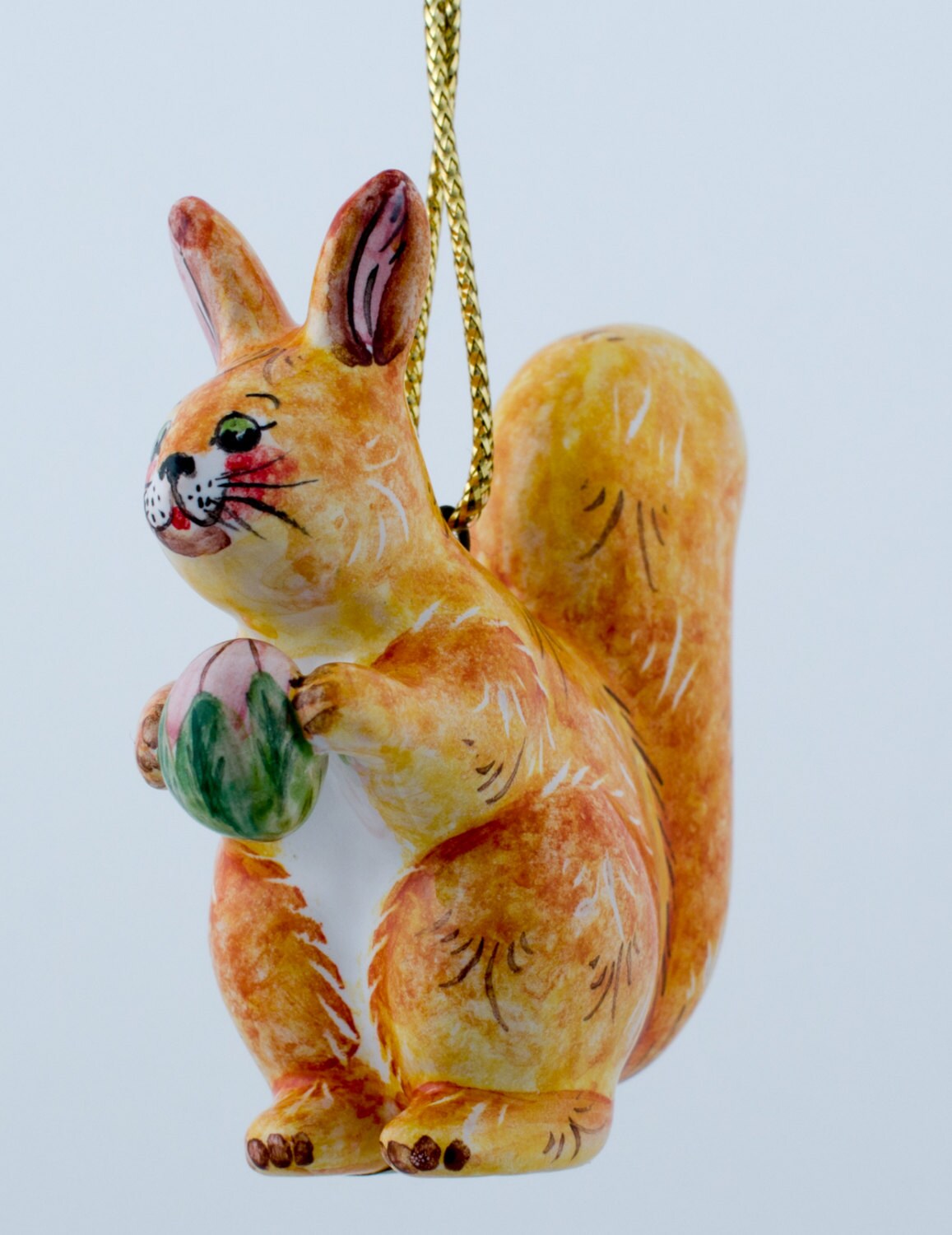 christmas ornament squirrel majolica ornament ceramic red christmas ornament squirrel majolica ornament ceramic red