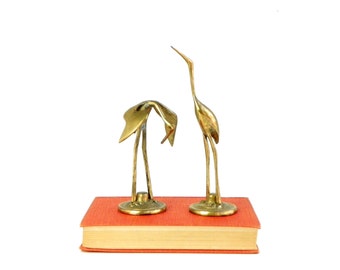 Pair of Brass Cranes- Vintage