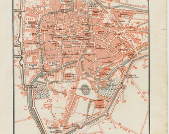 Vintage City Map Rotterdam Netherlands Street by CarambasVintage