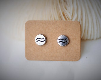 CONSTELLATON - AQUARIUS Stud Earrring ~ 7 mm- Girls / Casual / Cutie