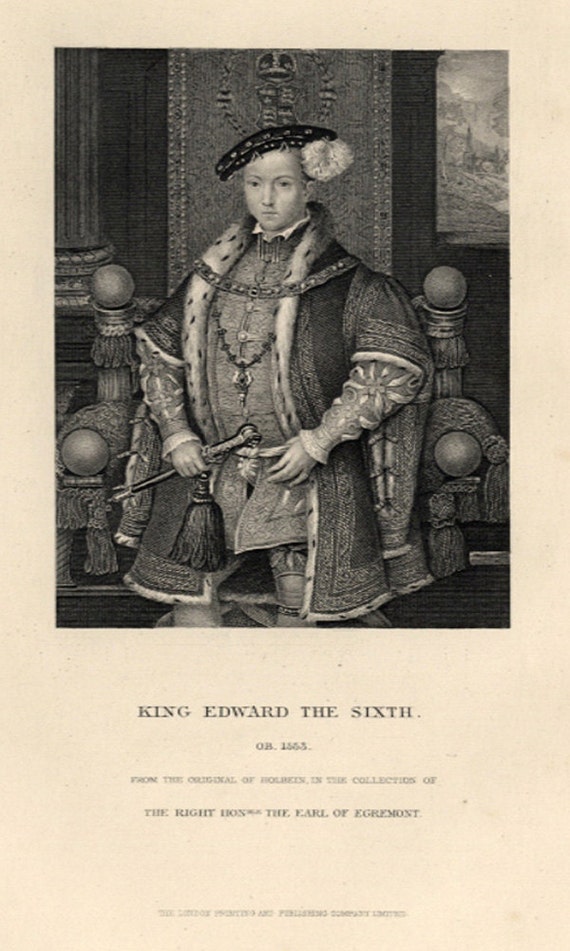 King Edward the Sixth. Son of Henry The VIII c1830 Antique