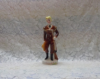 Vintage Pioneer Man Figurine Kreiss & Company Buckskin Suit and Rifle 1950's Ceramic Collectible Cowboy Western Art Hand Painted Giftware