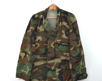 Woodland Camouflage Four Pocket Army Jacket Camo BDU Shirt