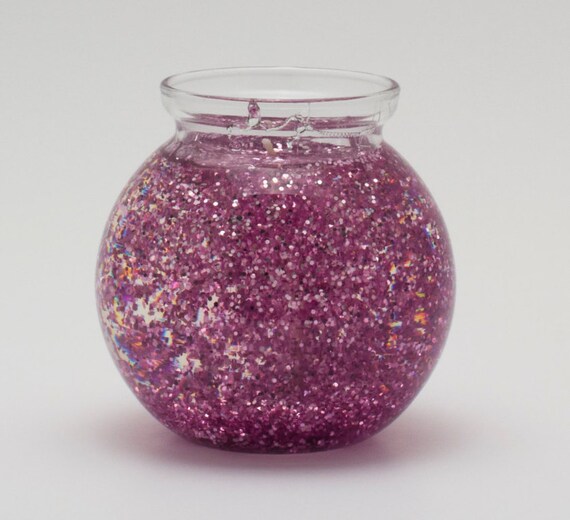 Pink Glitter Ball Gel Wax Candle