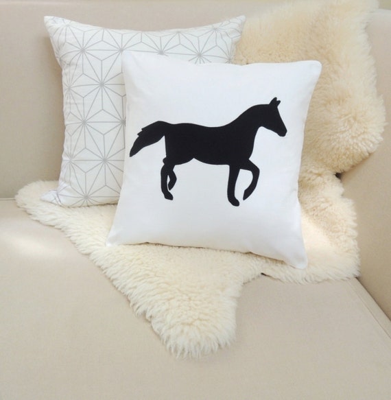 Items similar to Horse Pillow Cover - Modern Equestrian on Etsy