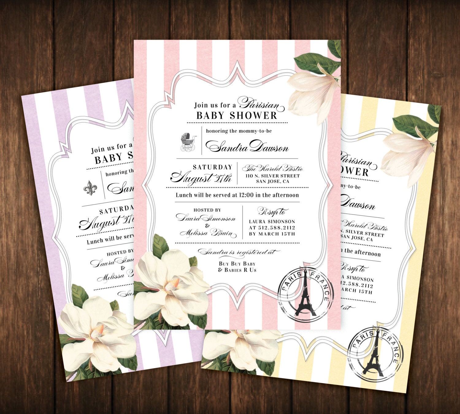 French Baby Shower Invitations 5