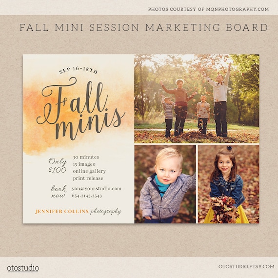Fall Mini Session Template Photography Marketing board