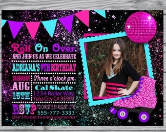 Roller Skating Invitation / Roller Skate party Invitation