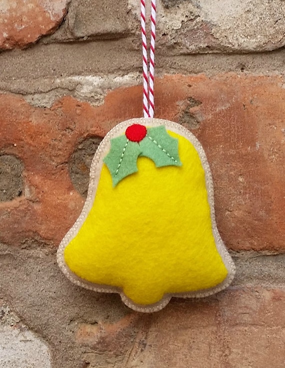 Felt Christmas bell ornament by TillysHangout on Etsy