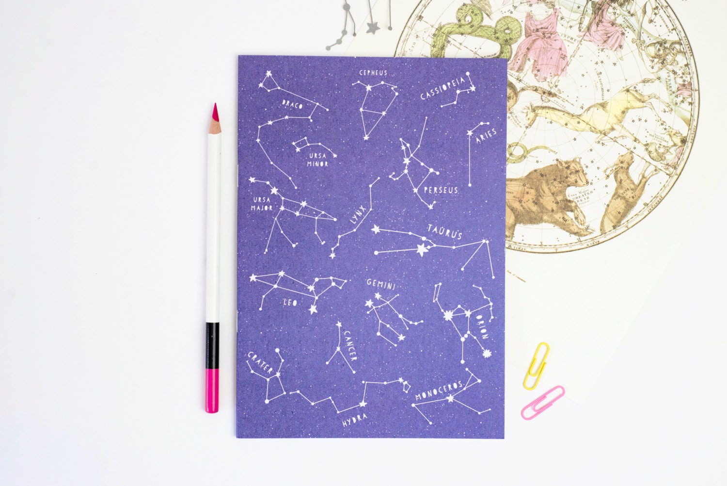 STAR CONSTELLATIONS NOTEBOOK Educational Purple Colour Plain