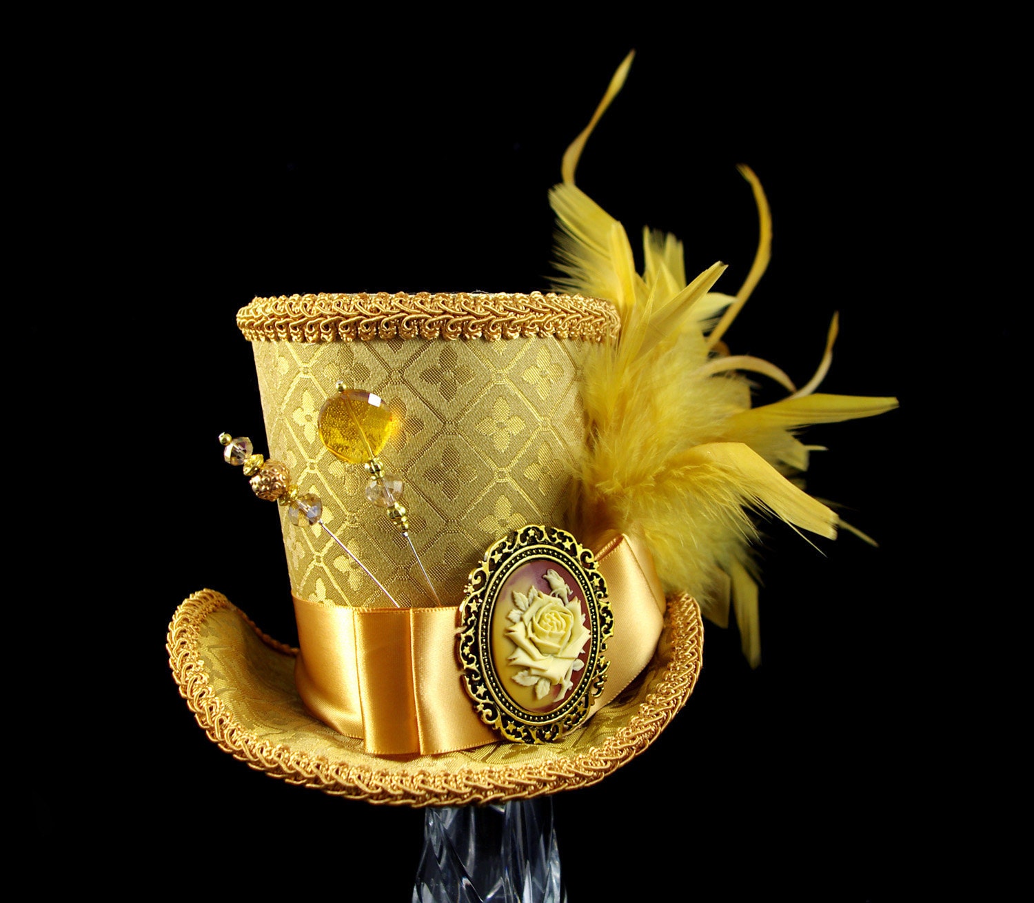 Gold on Gold Empress Collection Large Mini Top Hat Fascinator