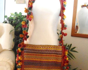 Large Crossbody Bag Cross Body Purse Upcycled Bag Tassel Purse Hobo Bag Hippie Bag Hippie Material Boho Bag Bohemian Bag Rasta Fabric Rasta