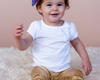 Gold leggings, baby girl leggings, baby gold leggings, toddler gold leggings, baby girl, girl leggings, toddler leggings, harem pants