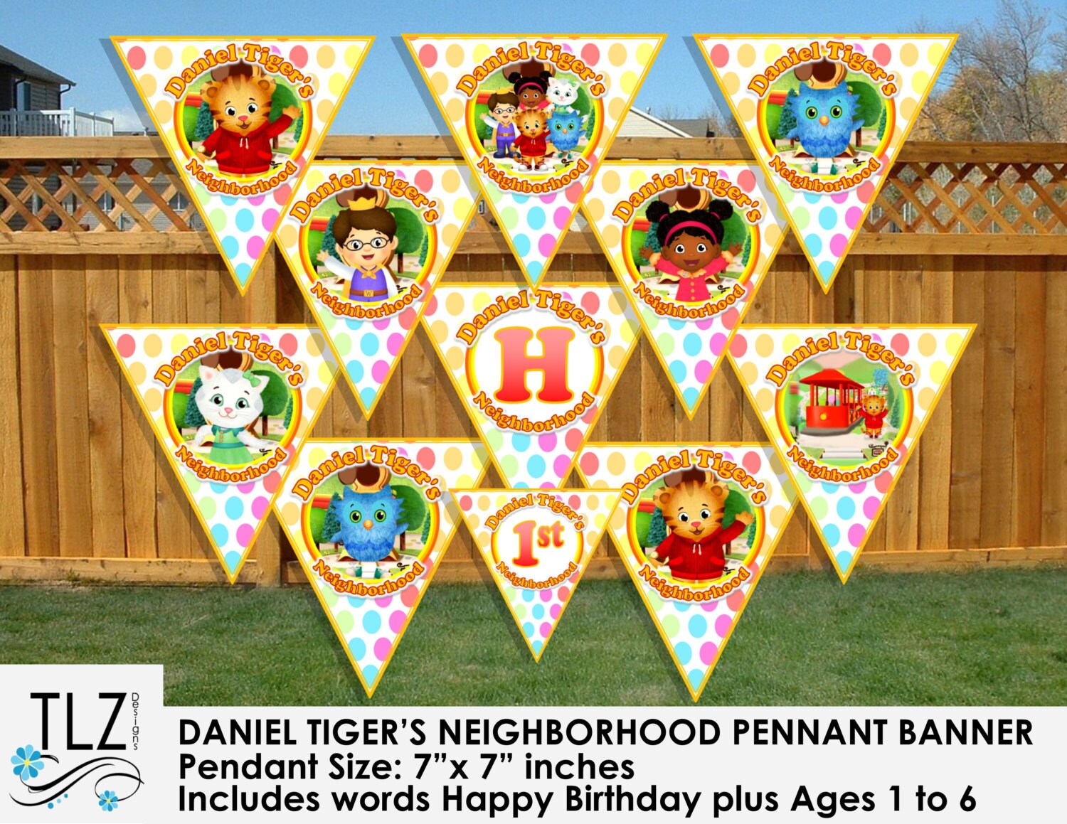 Daniel Tiger Birthday Banner Printable Digital File by TLZDesigns